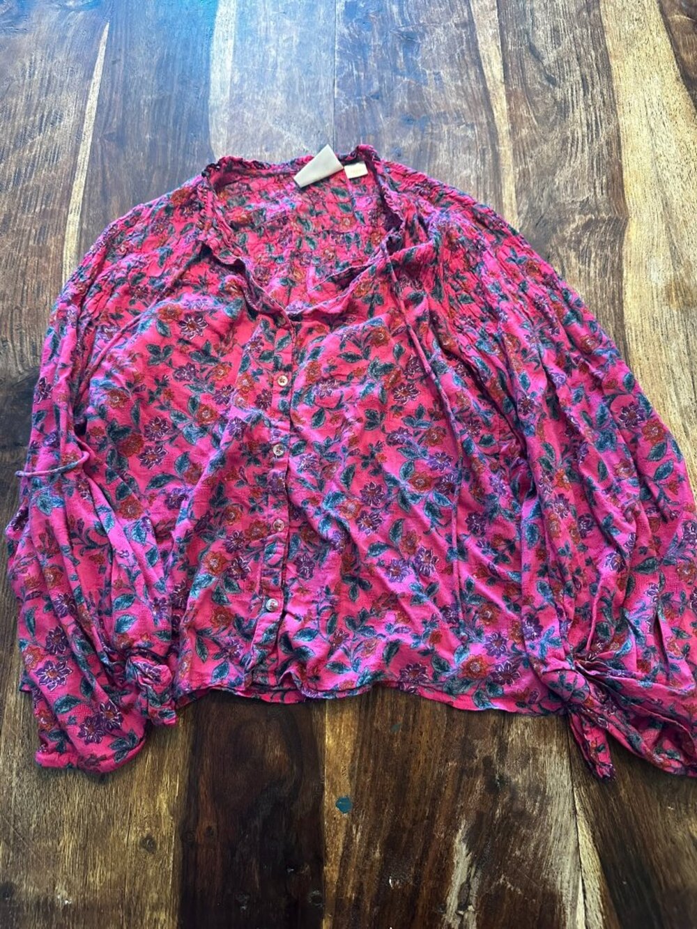 Maeve by Anthropologie - Red Pink Floral Blouse - Women's Small